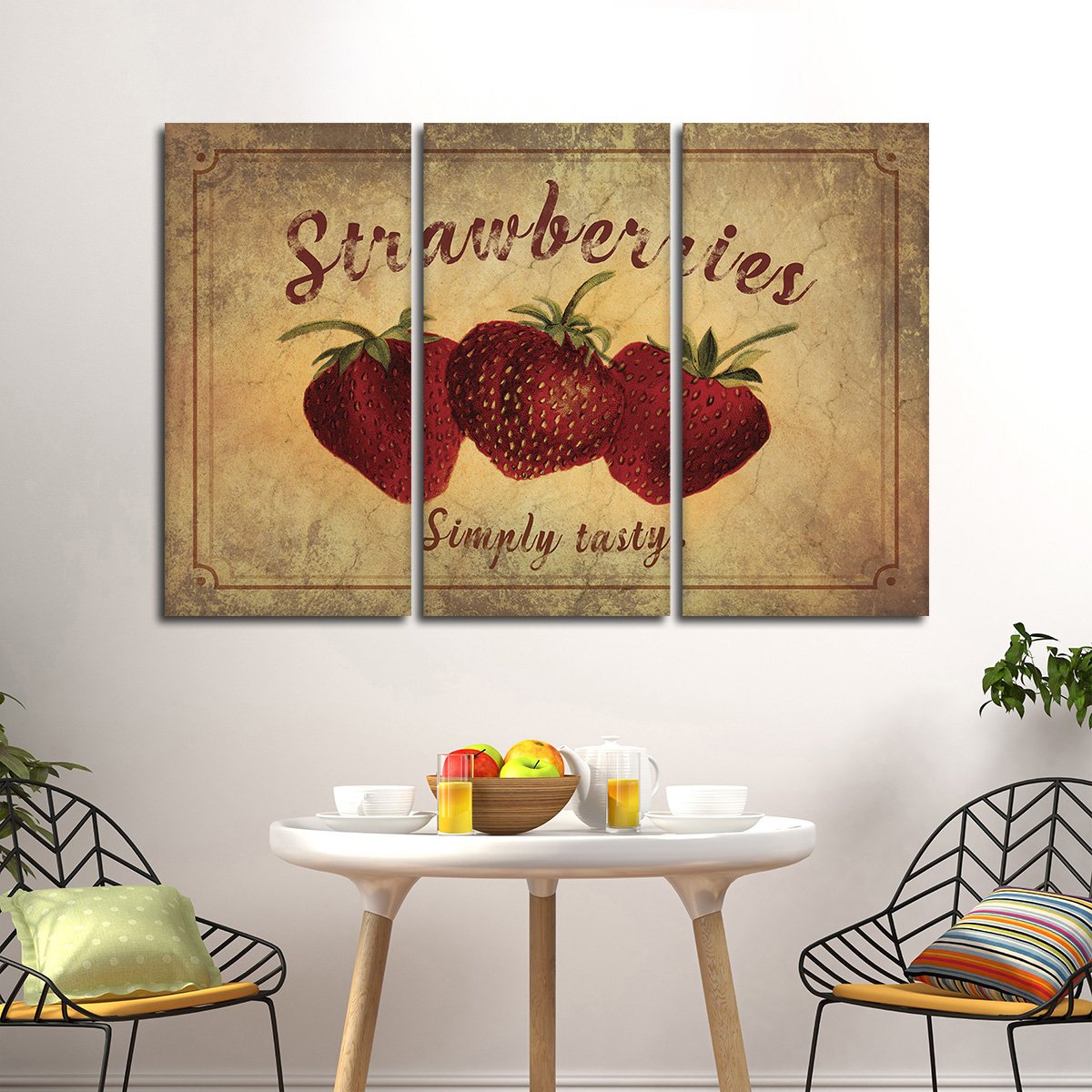 Tasty Strawberries Multi Panel Canvas Wall Art