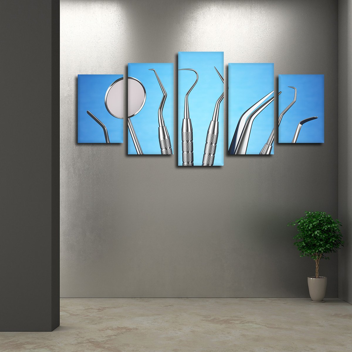 Teeth Cleaning Tools Multi Panel Canvas Wall Art