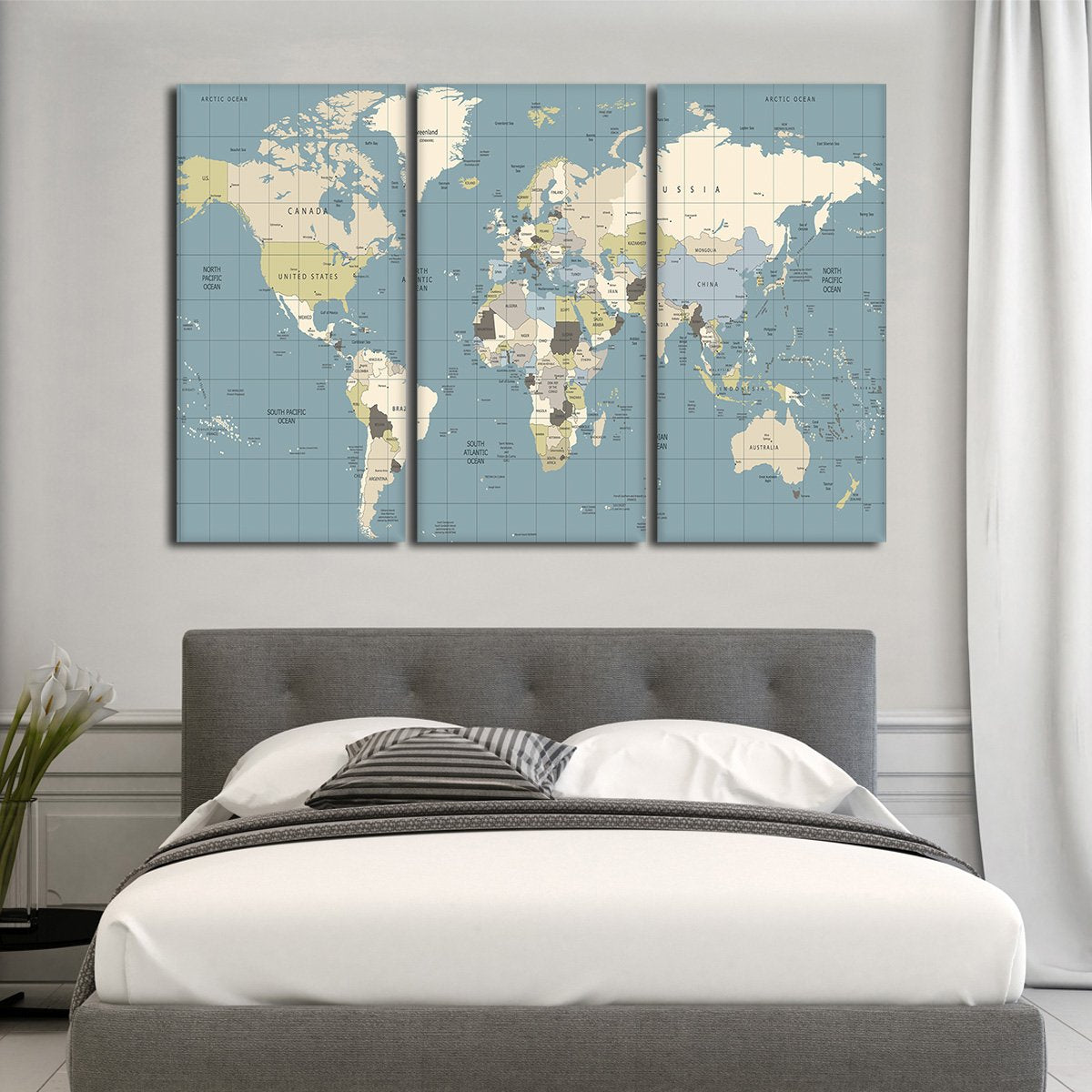 Water Blue World Multi Panel Canvas Wall Art