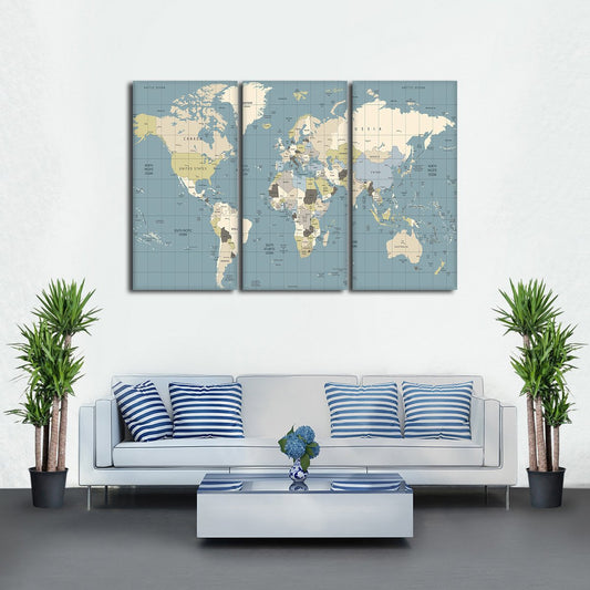Water Blue World Multi Panel Canvas Wall Art
