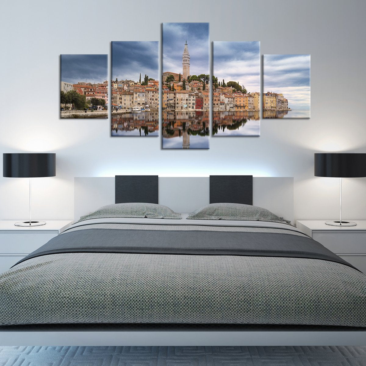 Ancient City Reflection Multi Panel Canvas Wall Art