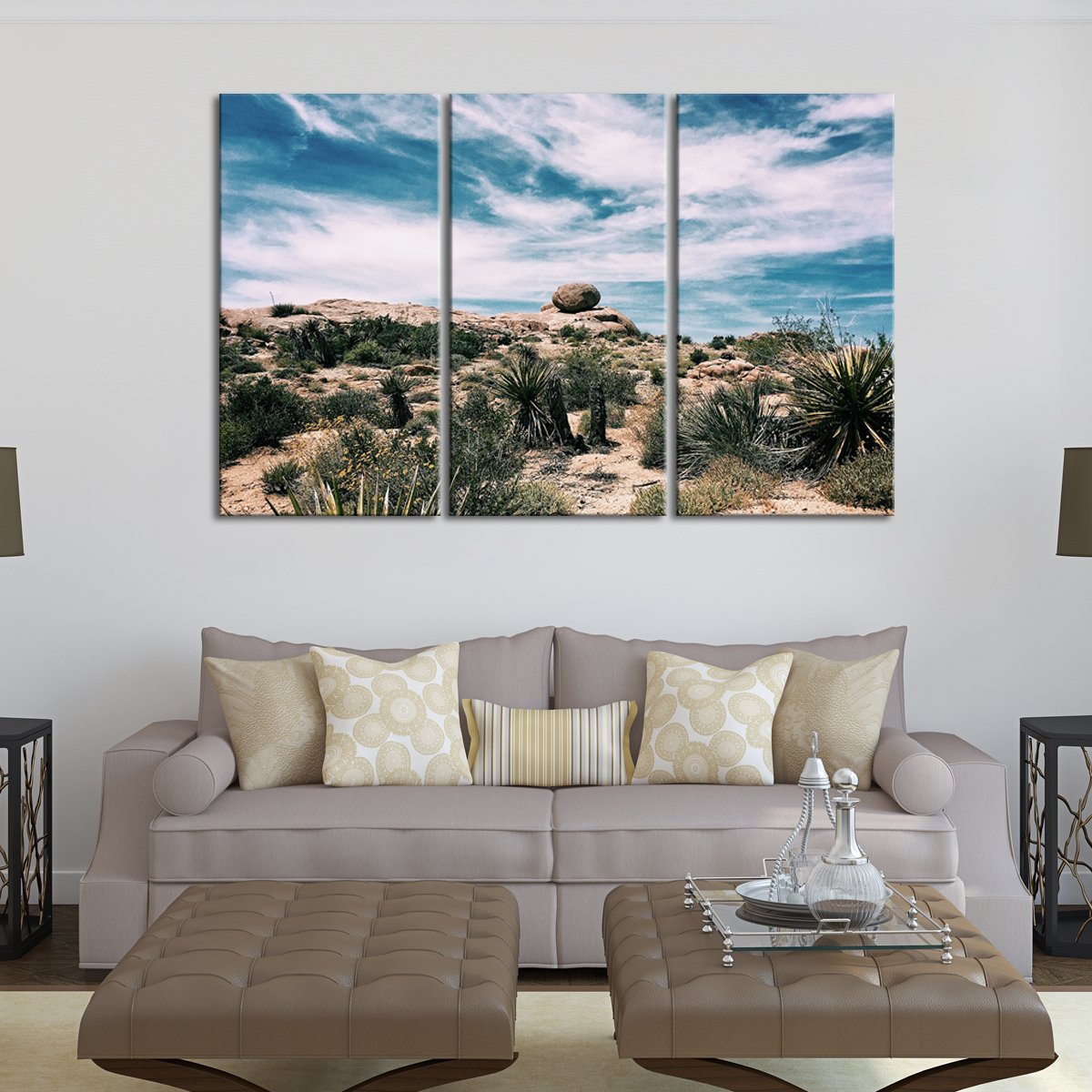 Desert Plants Multi Panel Canvas Wall Art