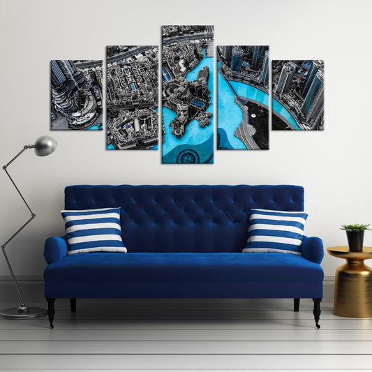 Aerial City Multi Panel Canvas Wall Art