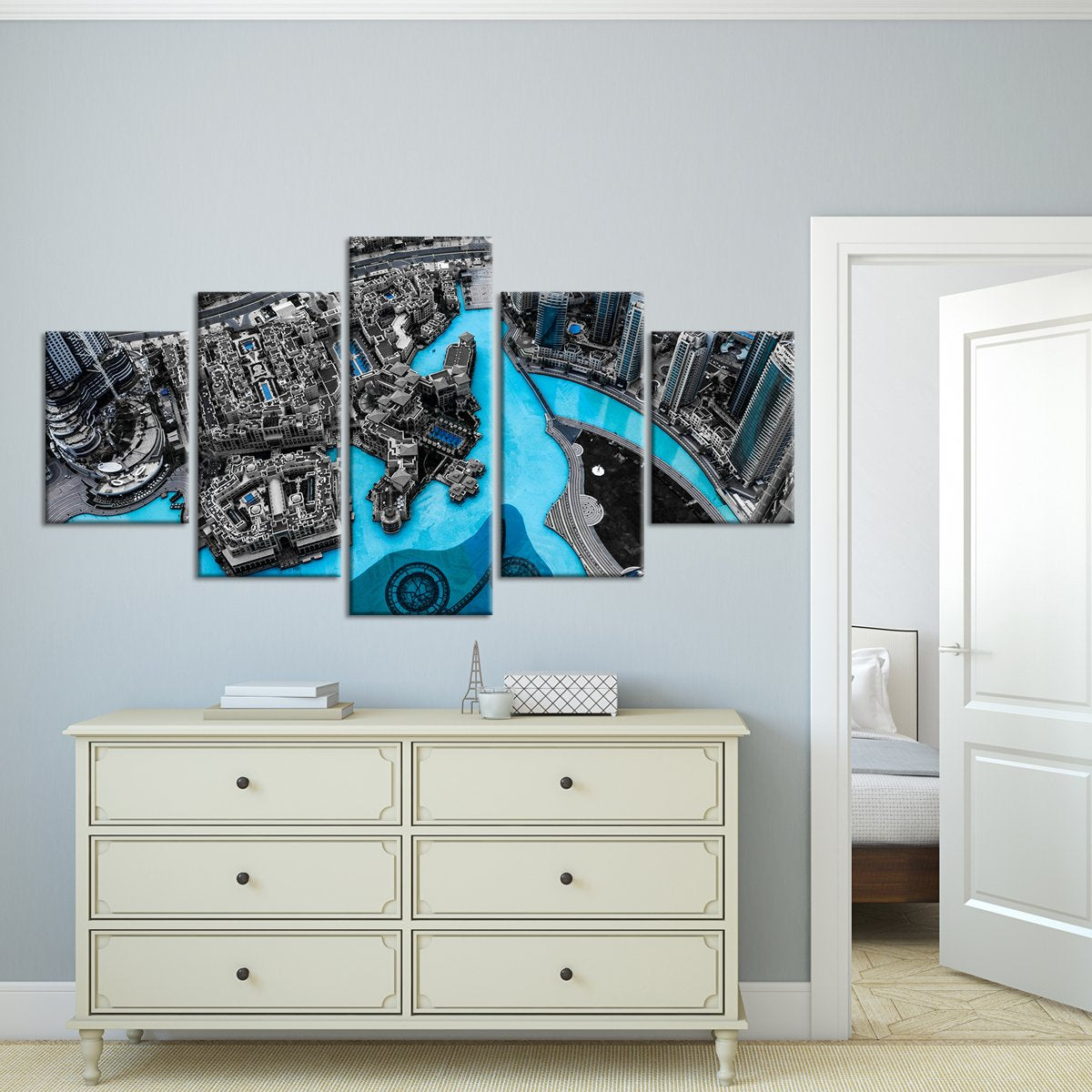 Aerial City Multi Panel Canvas Wall Art