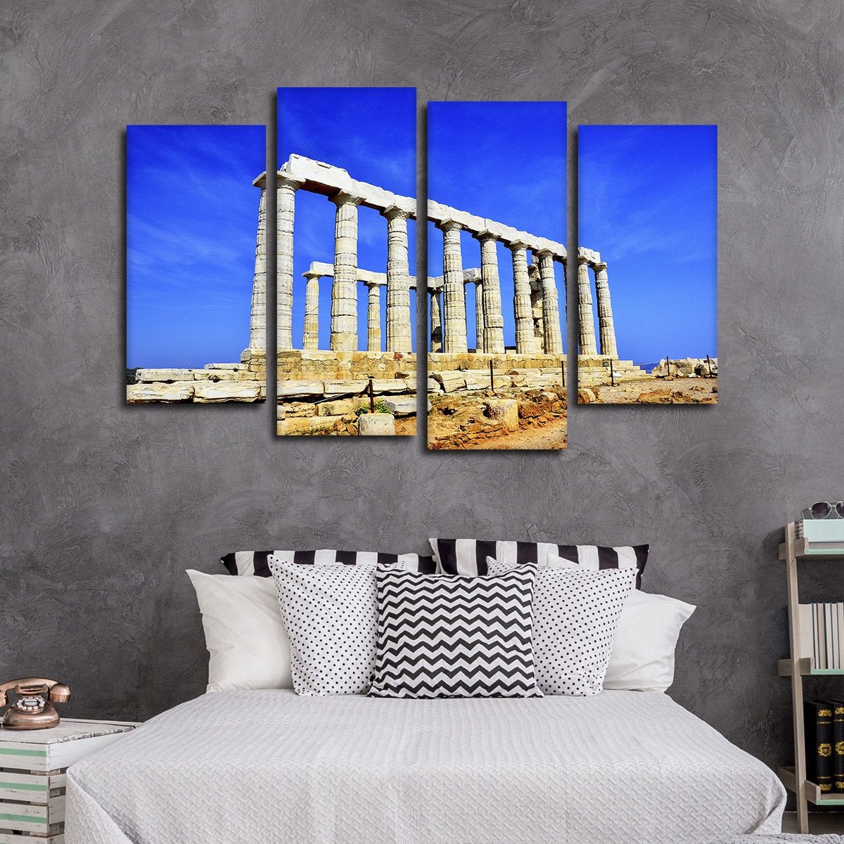 Temple Of Poseidon Multi Panel Canvas Wall Art