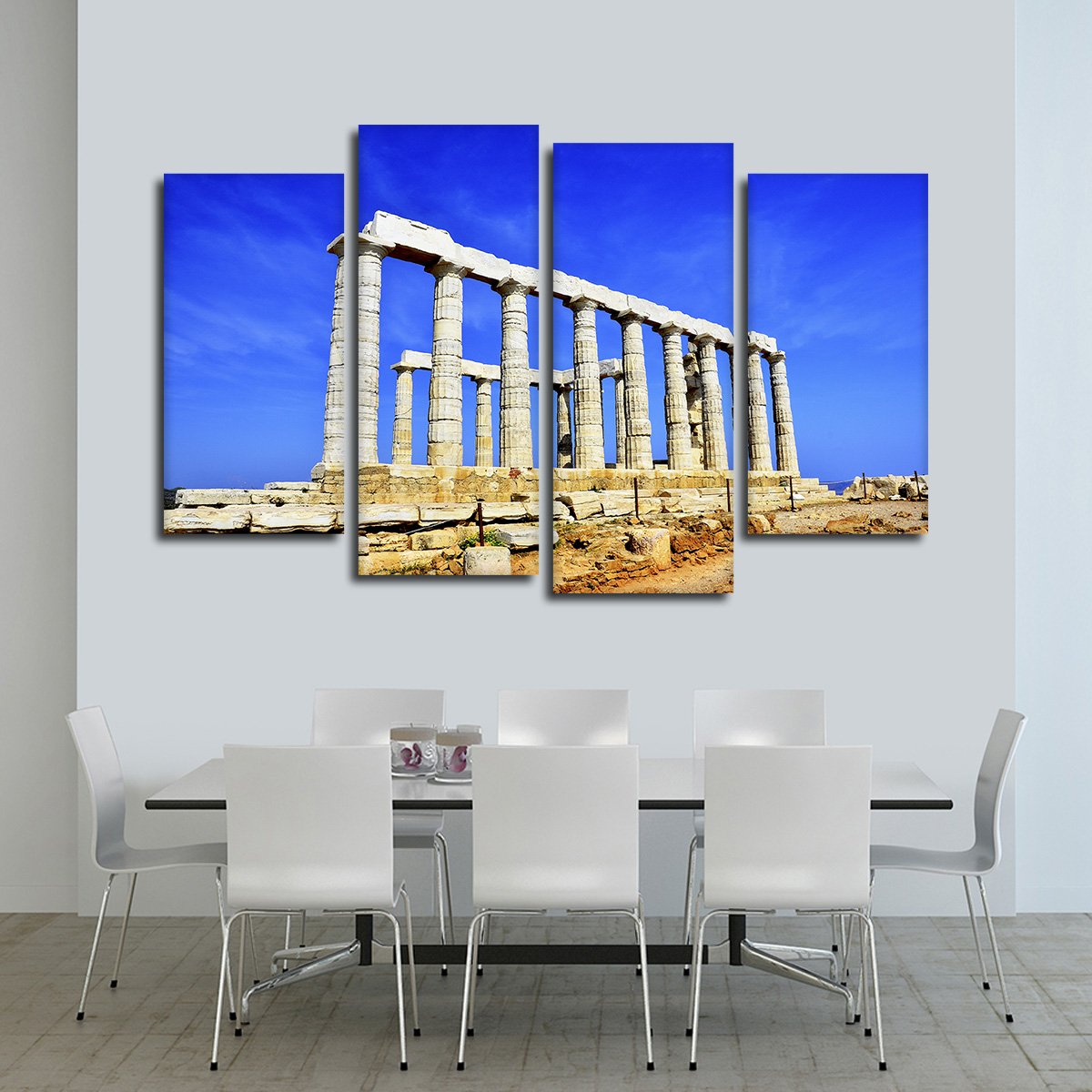 Temple Of Poseidon Multi Panel Canvas Wall Art