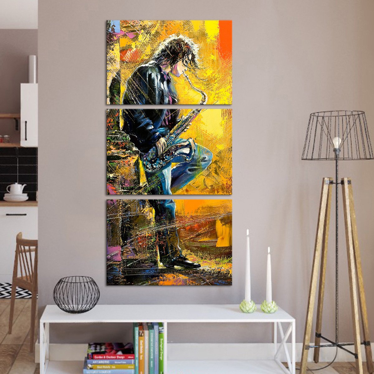 Tenor Saxophone Multi Panel Canvas Wall Art