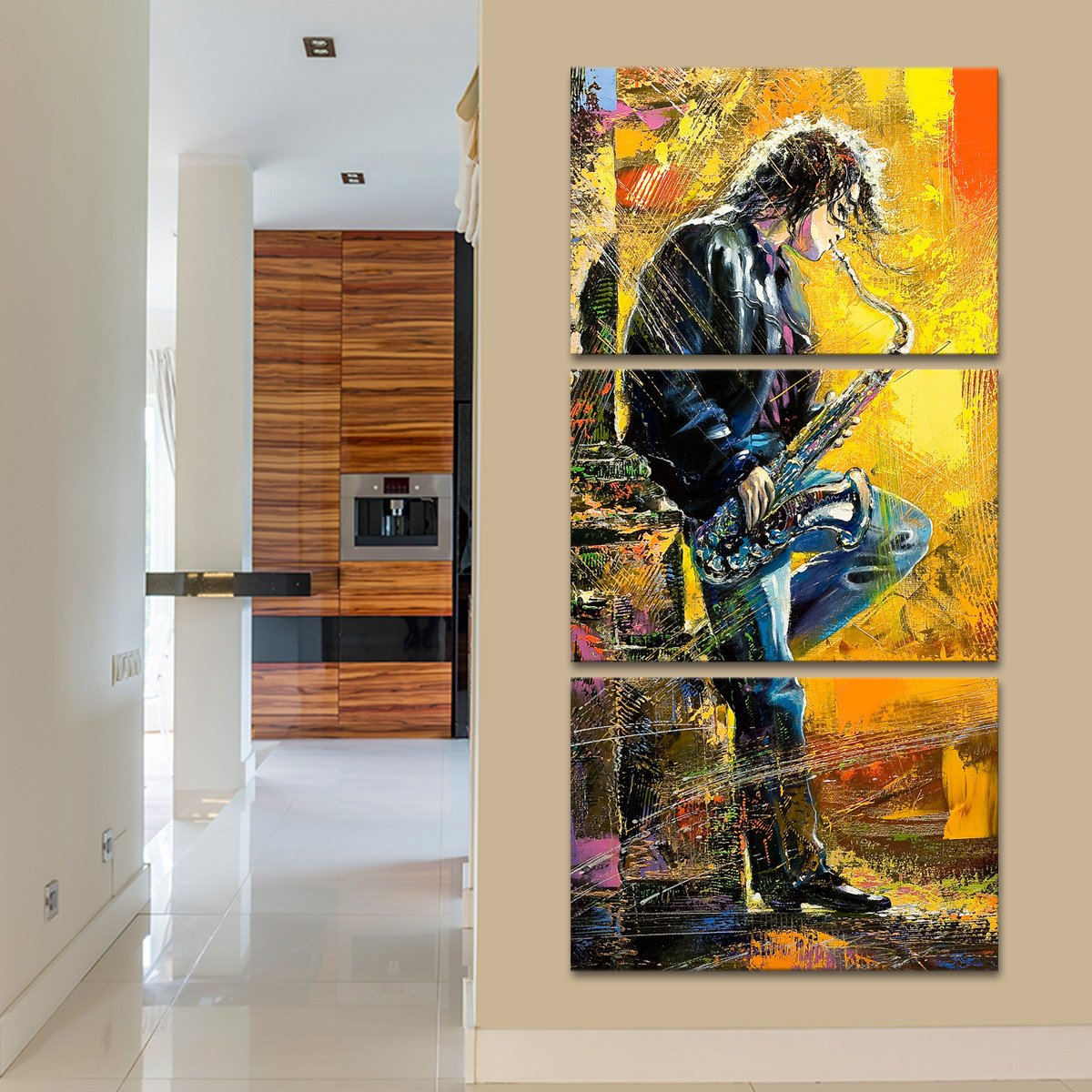 Tenor Saxophone Multi Panel Canvas Wall Art