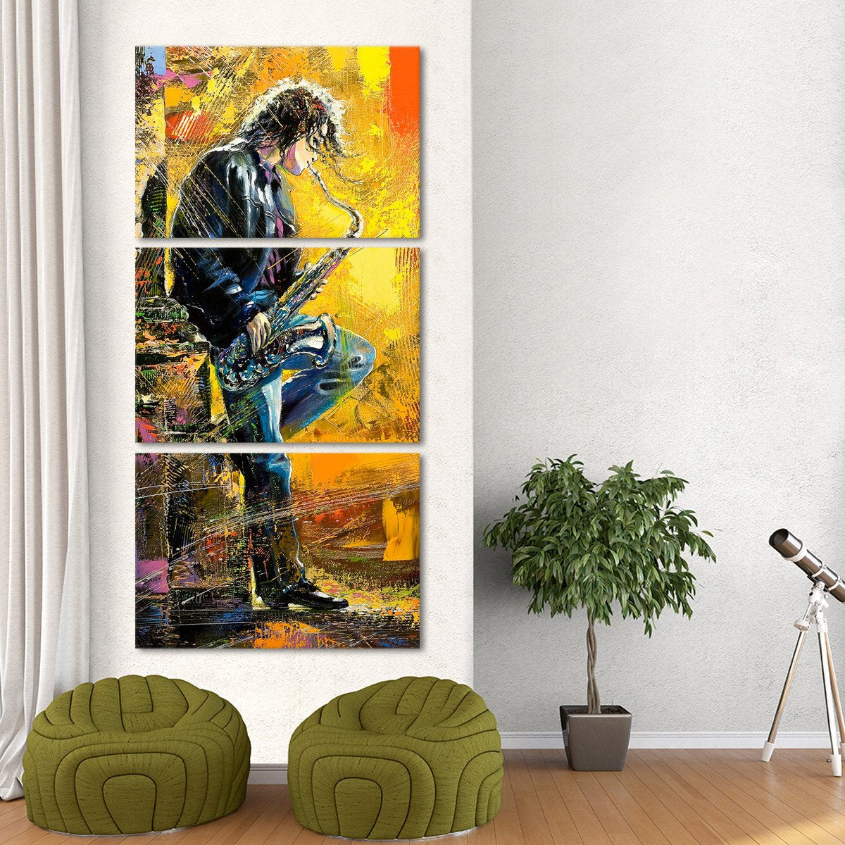 Tenor Saxophone Multi Panel Canvas Wall Art