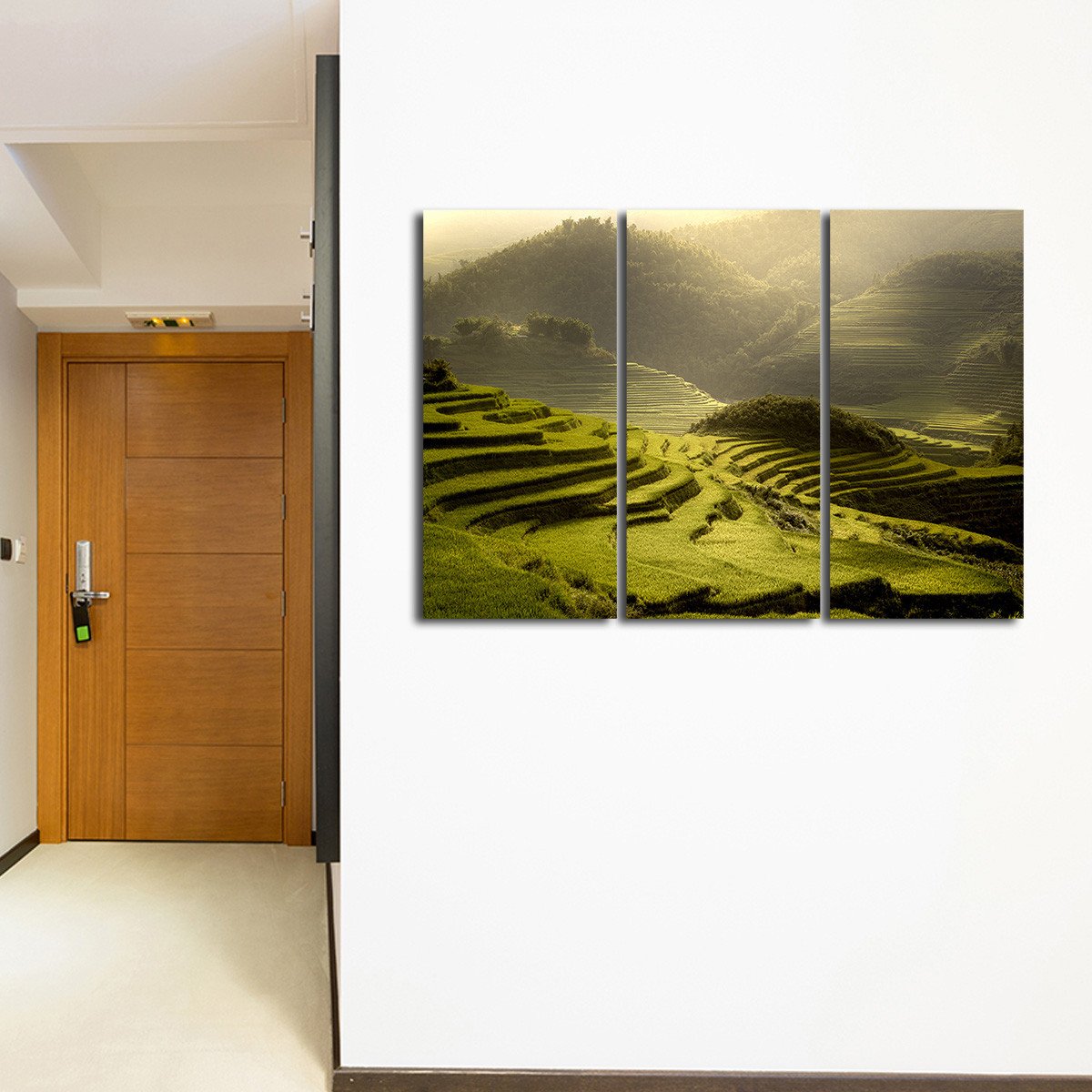 Terraced Rice Fields Multi Panel Canvas Wall Art
