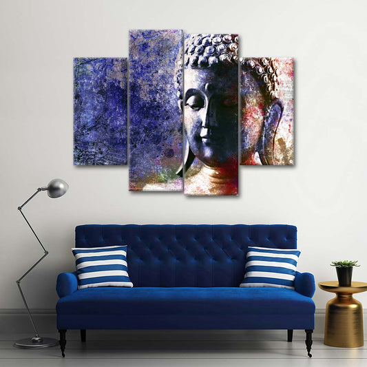 Textured Buddha Prayer Multi Panel Canvas Wall Art