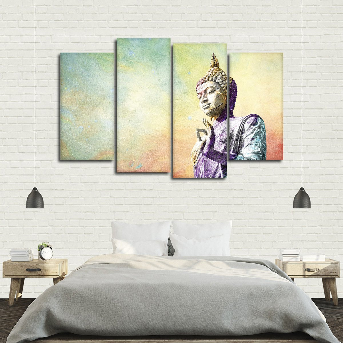 Textured Buddha Multi Panel Canvas Wall Art