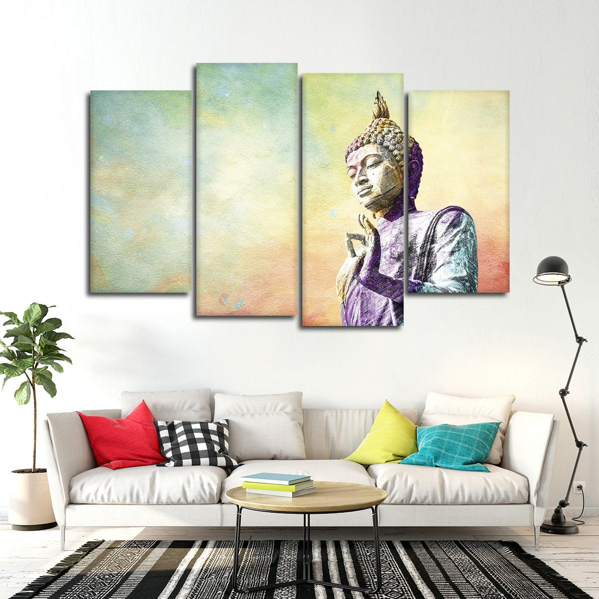 Textured Buddha Multi Panel Canvas Wall Art