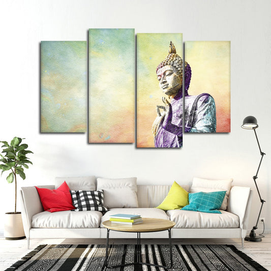 Textured Buddha Multi Panel Canvas Wall Art