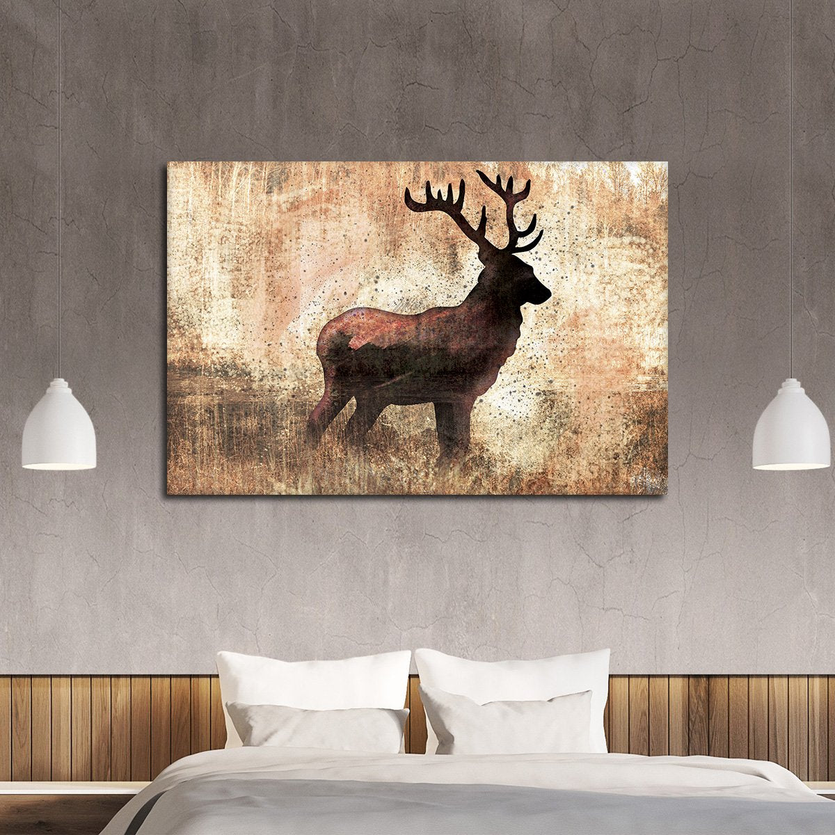 Textured Deer Multi Panel Canvas Wall Art