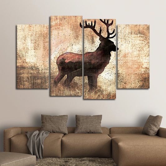 Textured Deer Multi Panel Canvas Wall Art