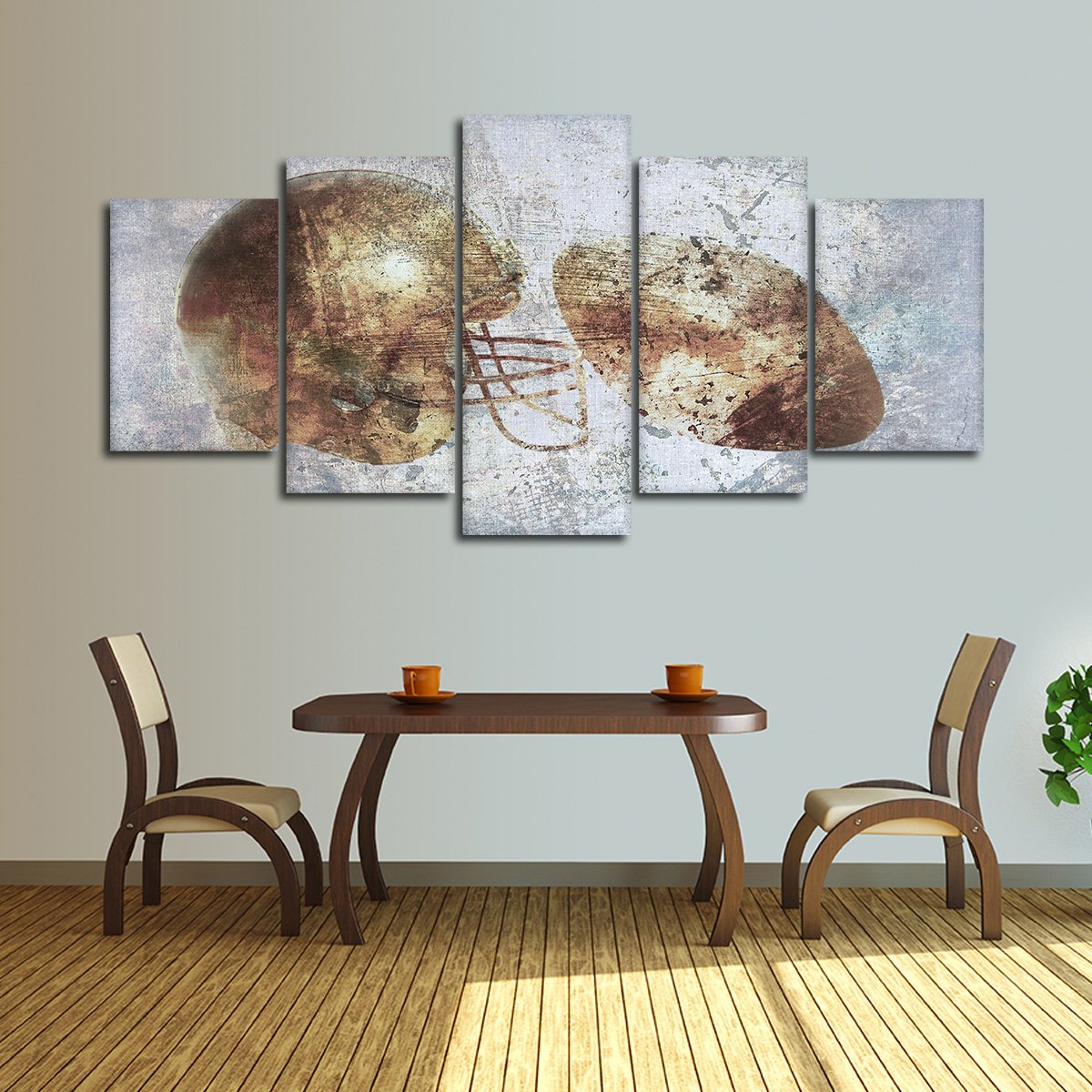 Textured Football Equipment Multi Panel Canvas Wall Art