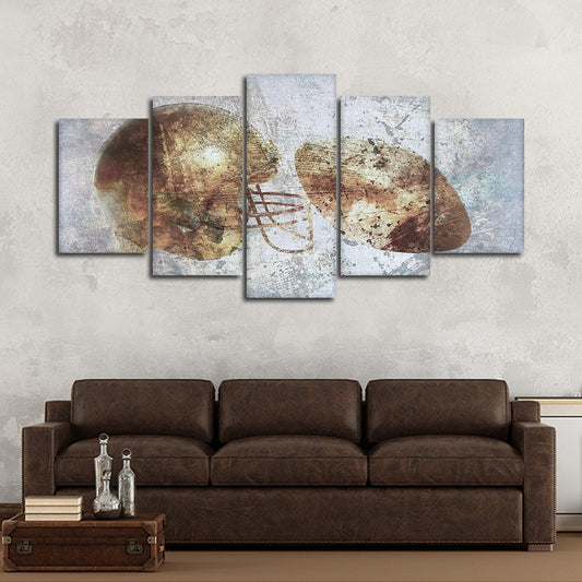 Textured Football Equipment Multi Panel Canvas Wall Art