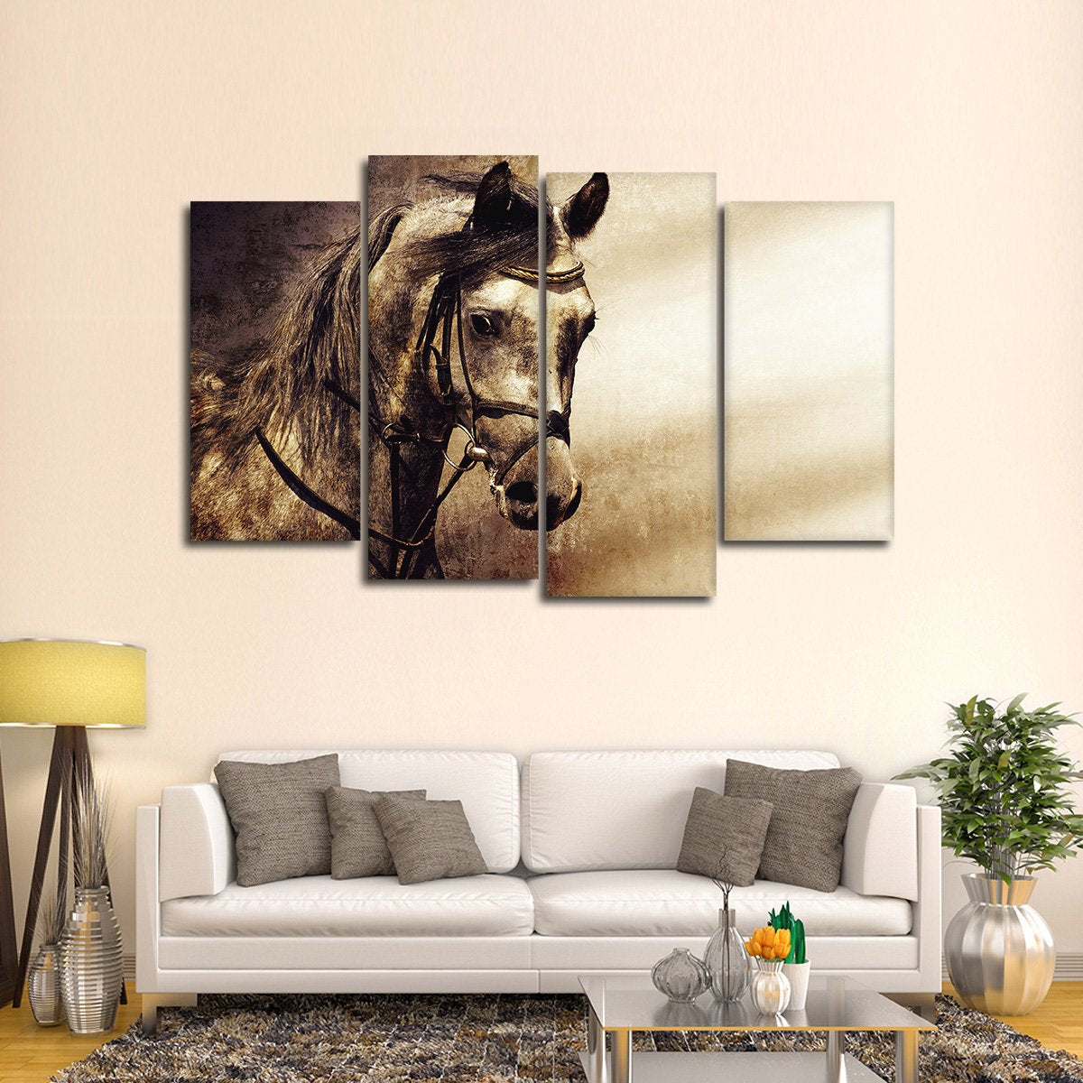 Textured Horse Queen Multi Panel Canvas Wall Art