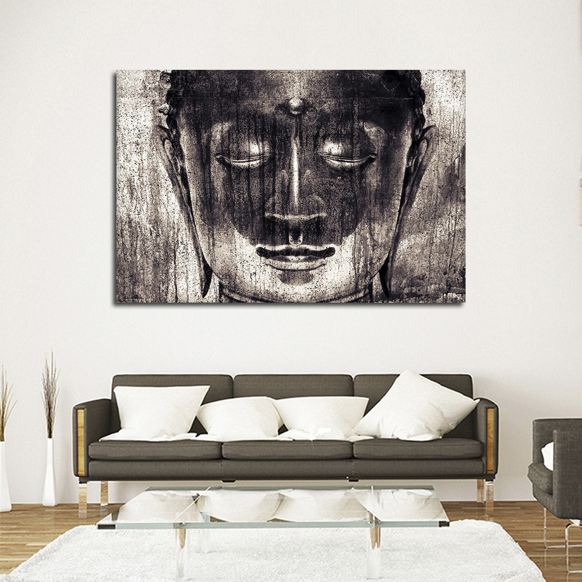 Textured Metallic Buddha Multi Panel Canvas Wall Art