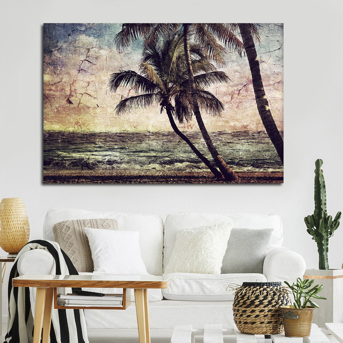 Textured Tropical Sunset Multi Panel Canvas Wall Art