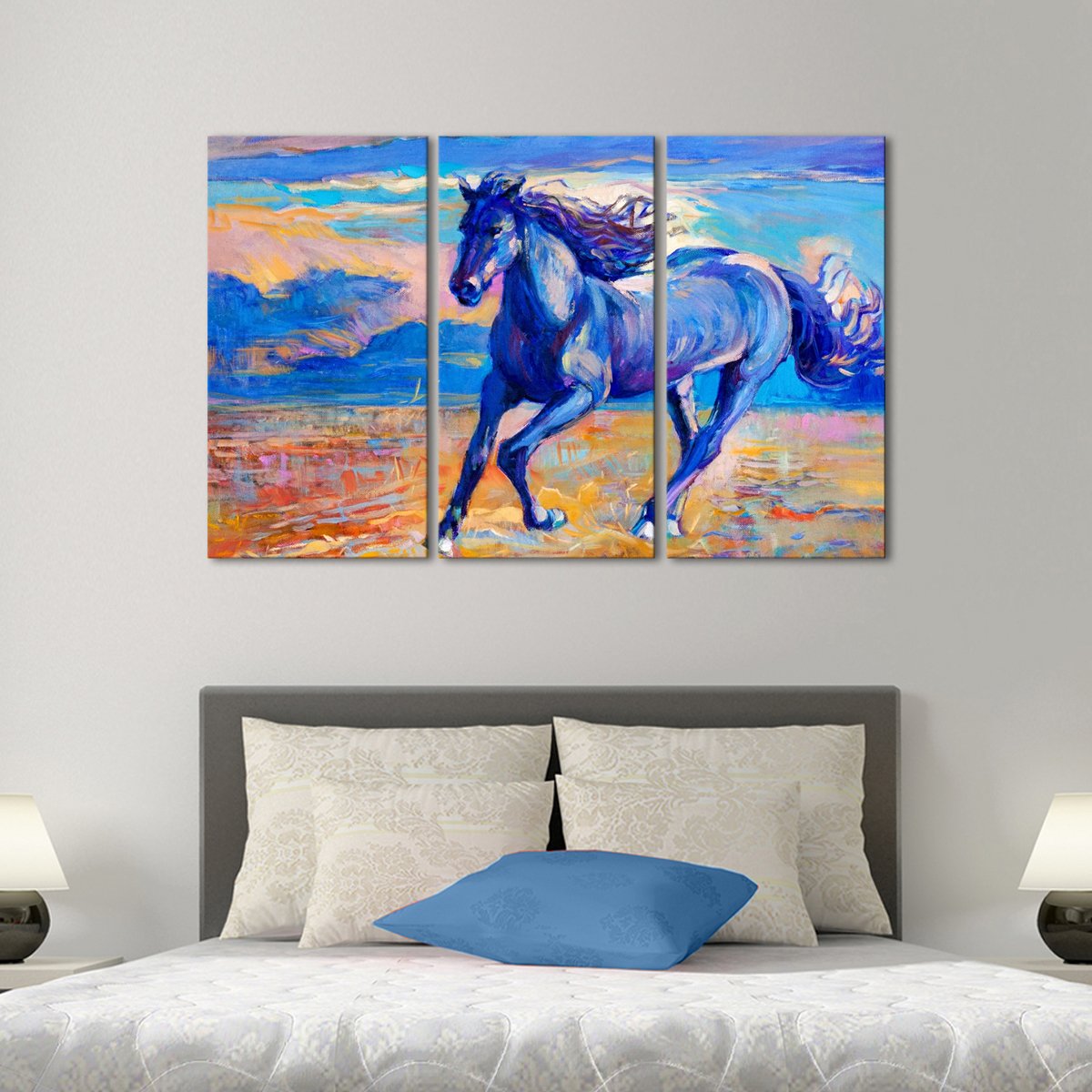 The Blue Horse Multi Panel Canvas Wall Art
