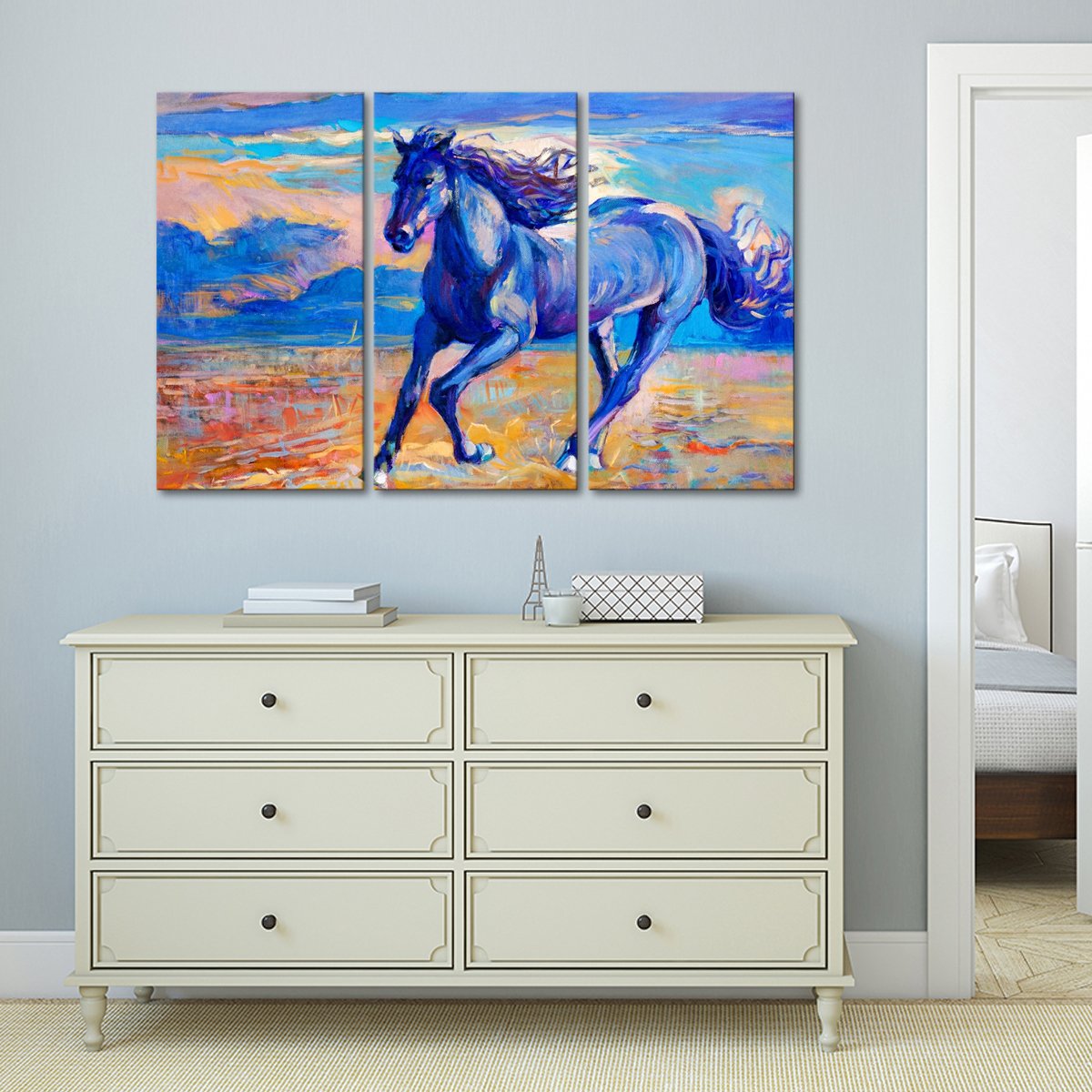 The Blue Horse Multi Panel Canvas Wall Art