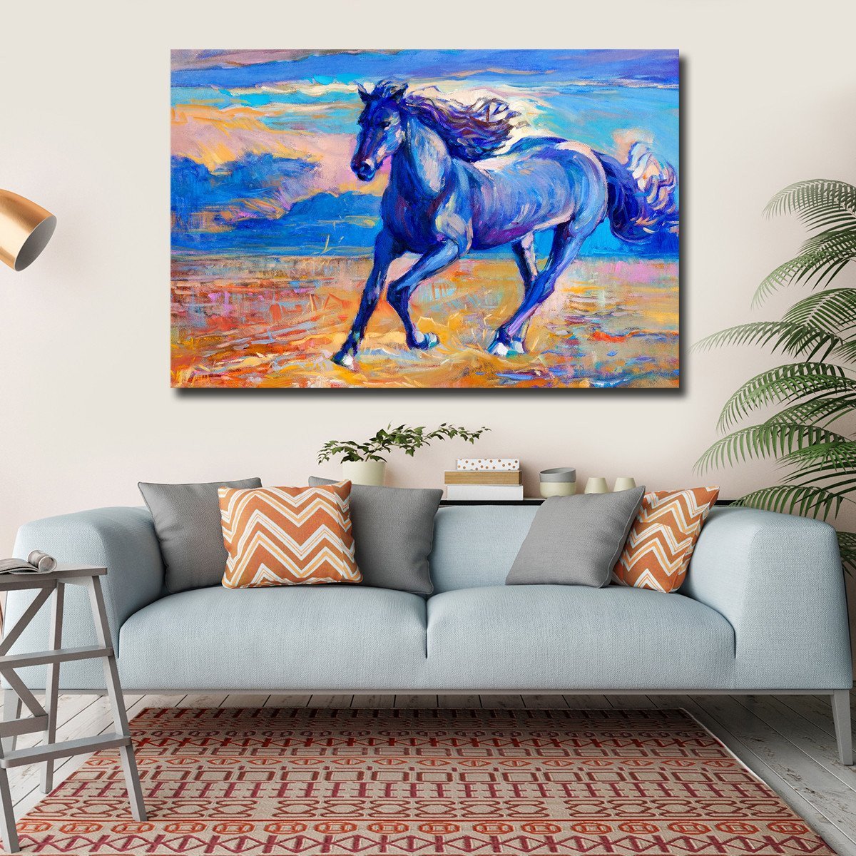 The Blue Horse Multi Panel Canvas Wall Art