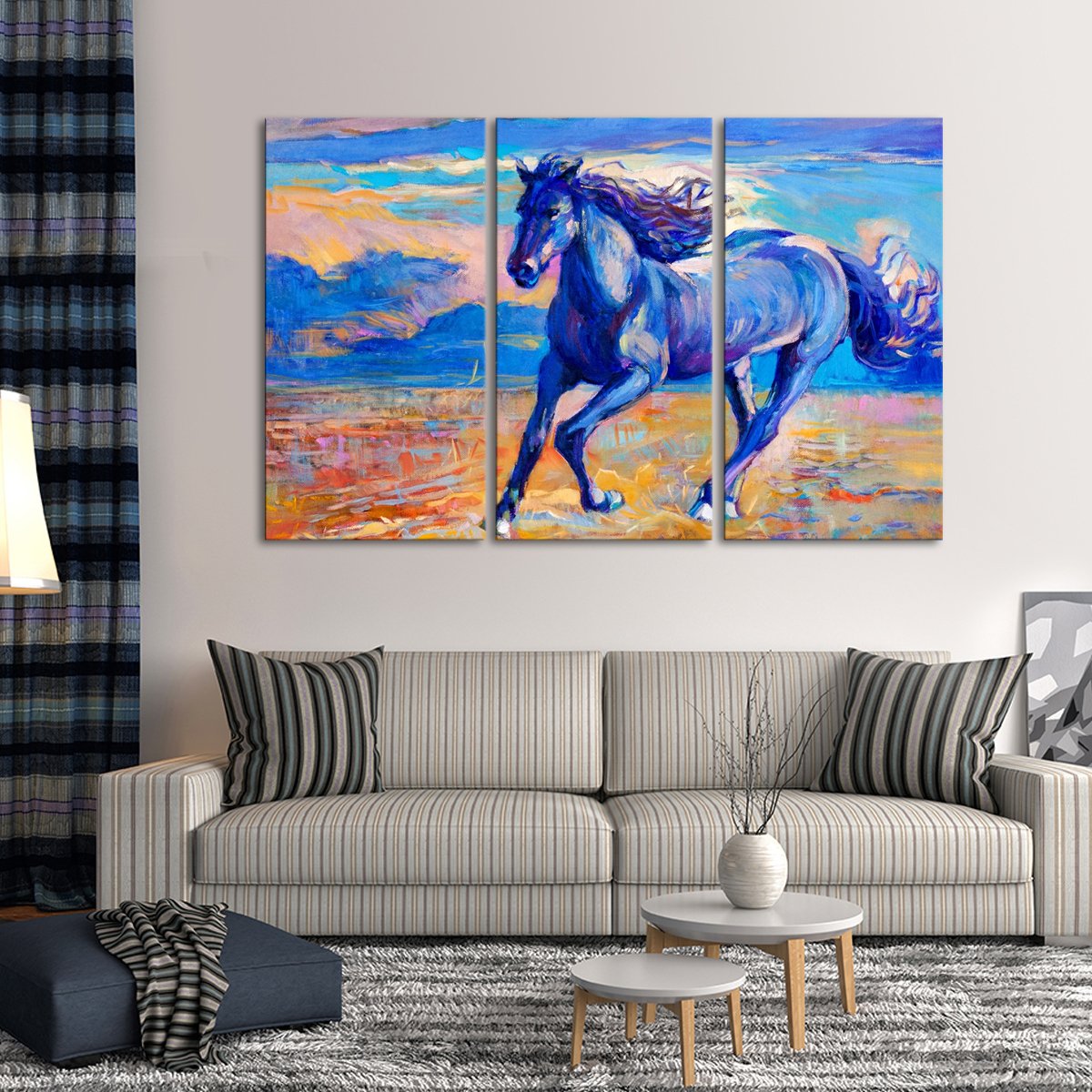 The Blue Horse Multi Panel Canvas Wall Art
