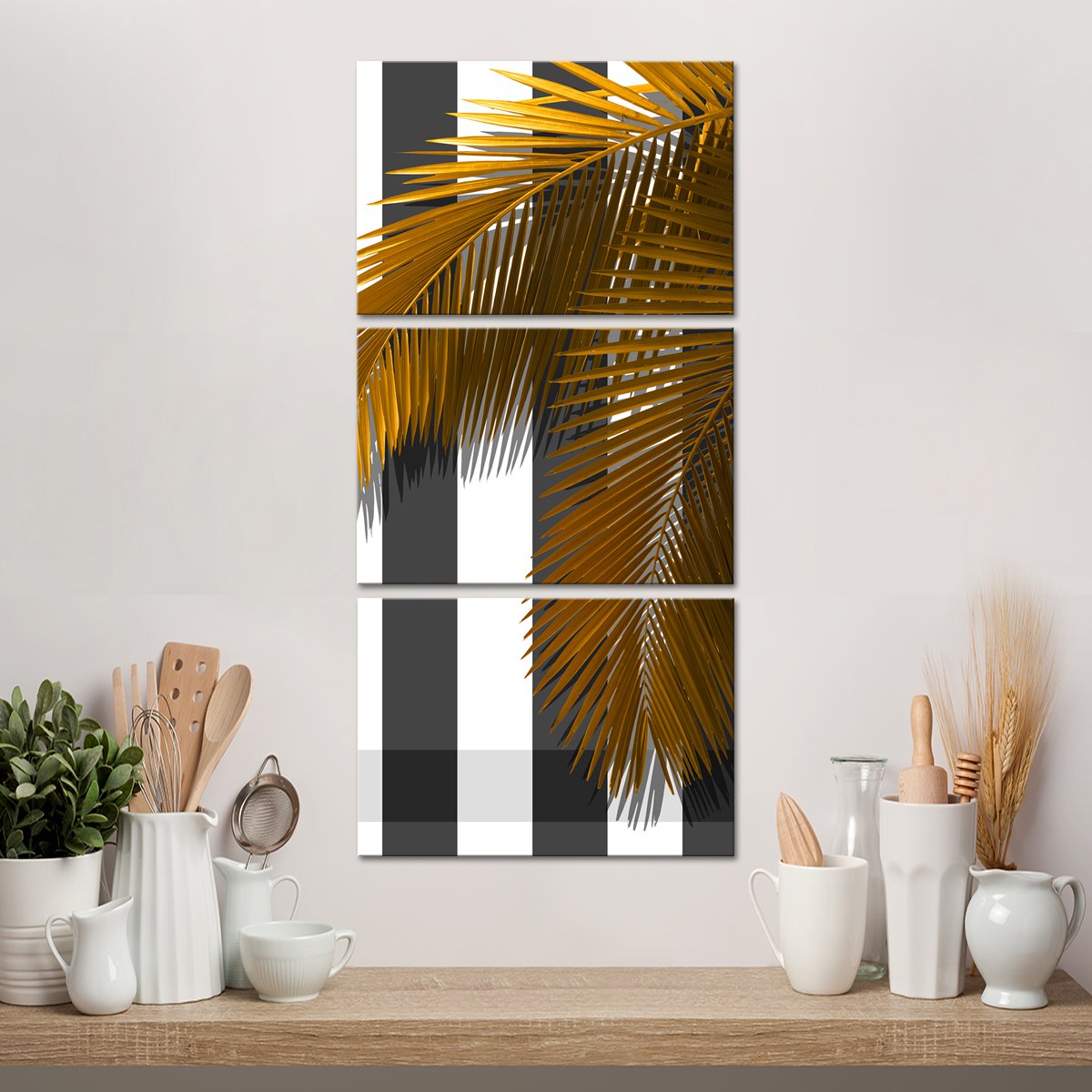 The Golden Palm Multi Panel Canvas Wall Art