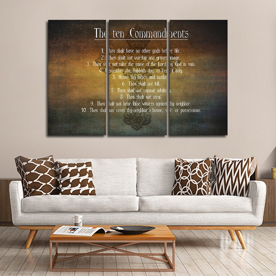 The Ten Commandments Multi Panel Canvas Wall Art