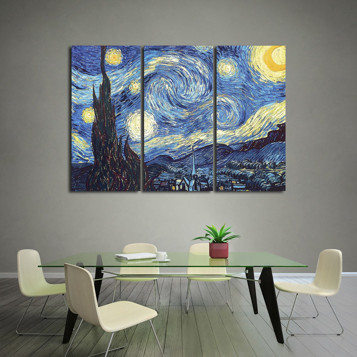The Starry Night Multi Panel Canvas Wall Art