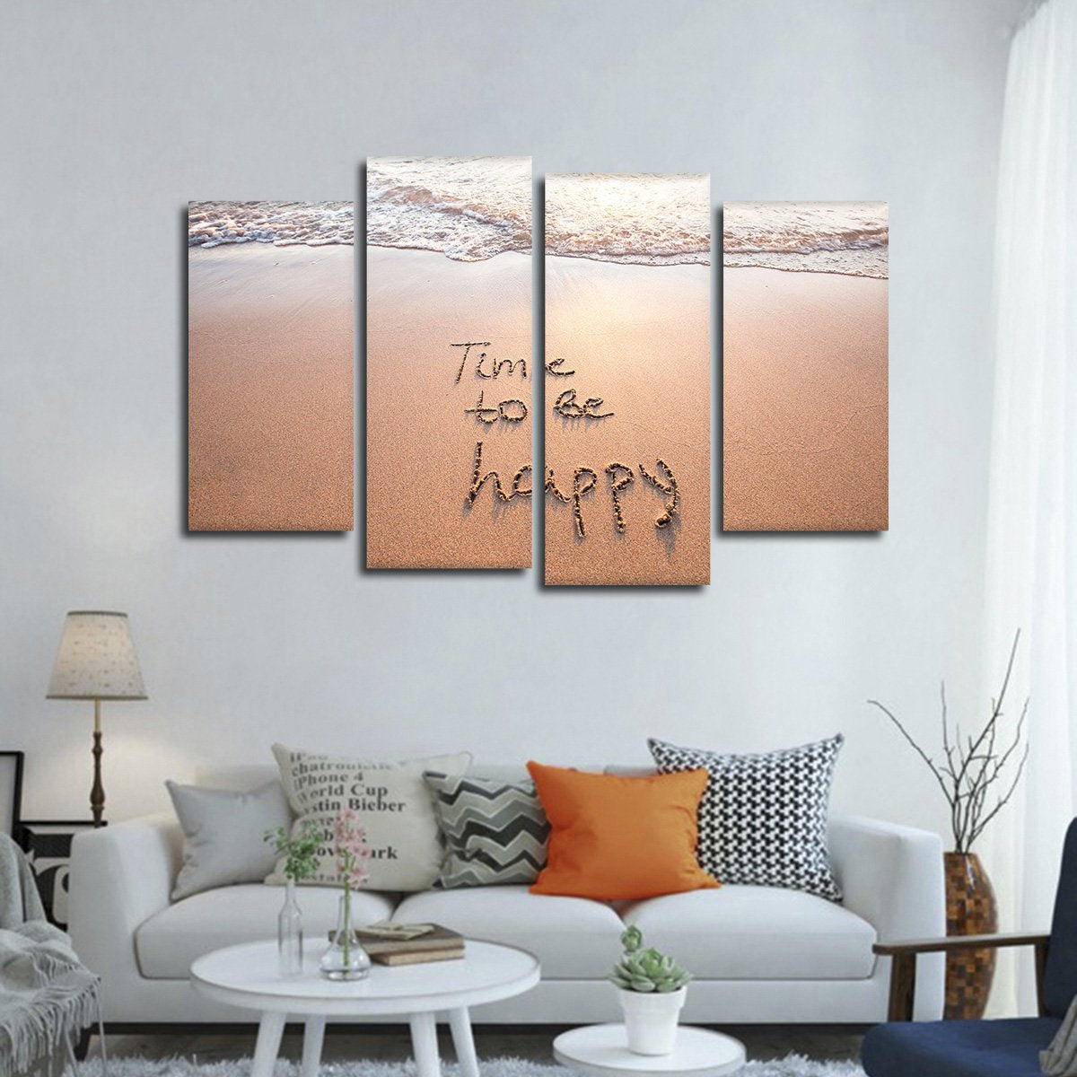 Time To Be Happy Multi Panel Canvas Wall Art