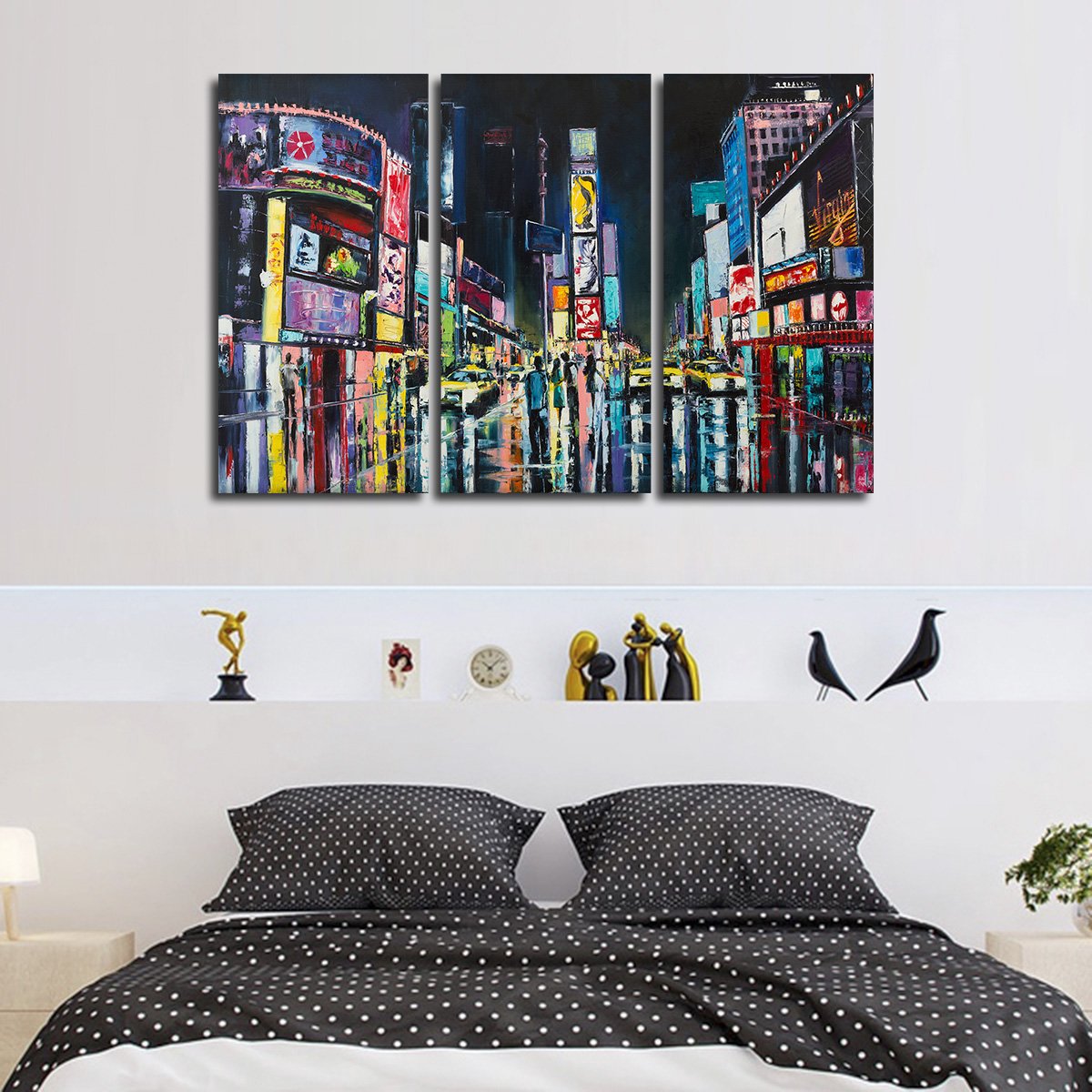Times Square at Night Multi Panel Canvas Wall Art