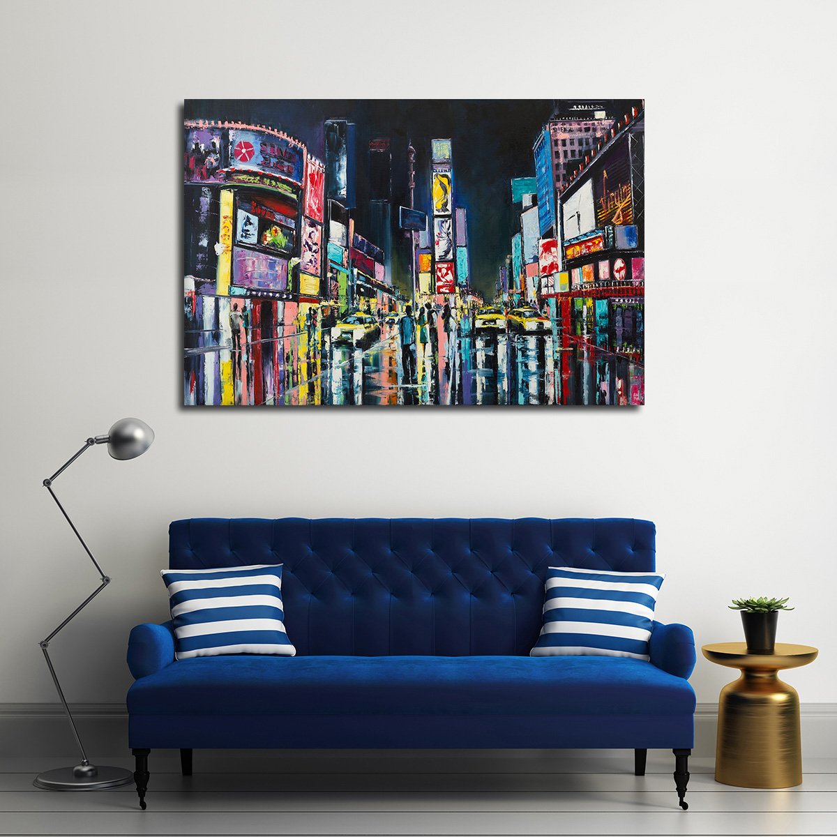 Times Square at Night Multi Panel Canvas Wall Art