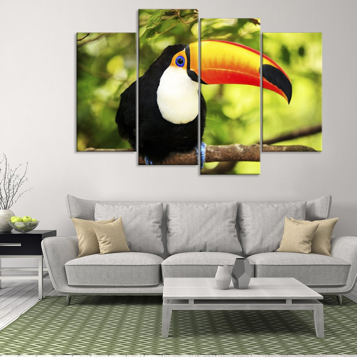 Toco Toucan Multi Panel Canvas Wall Art