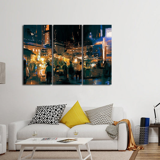Tokyo Nights Multi Panel Canvas Wall Art
