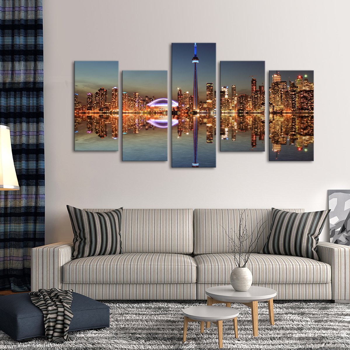 Toronto at Night Multi Panel Canvas Wall Art