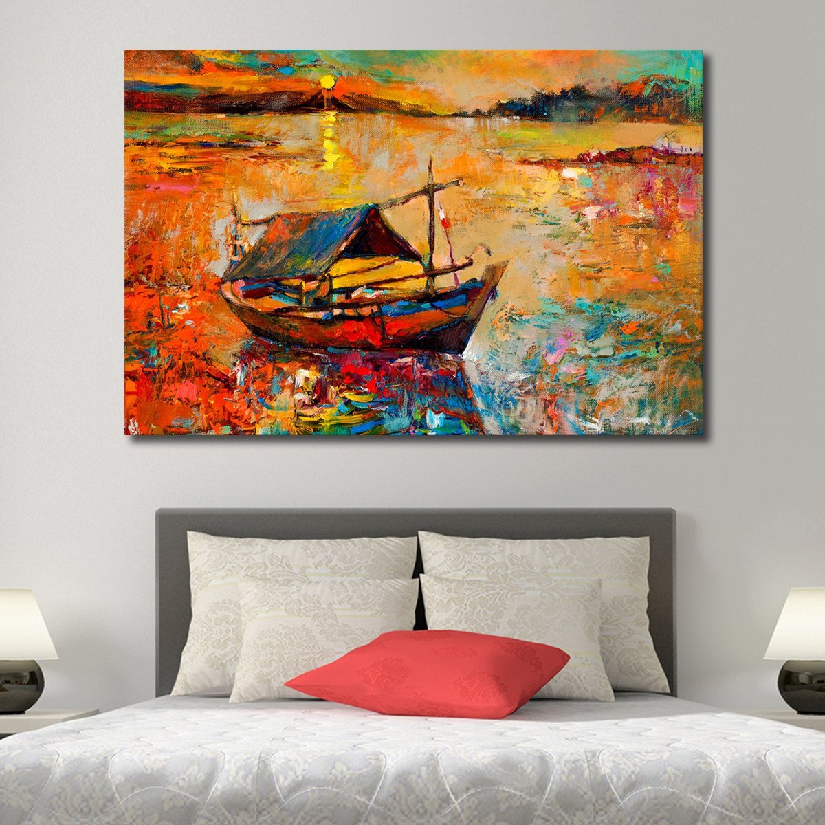 Traditional Fishing Boat Multi Panel Canvas Wall Art