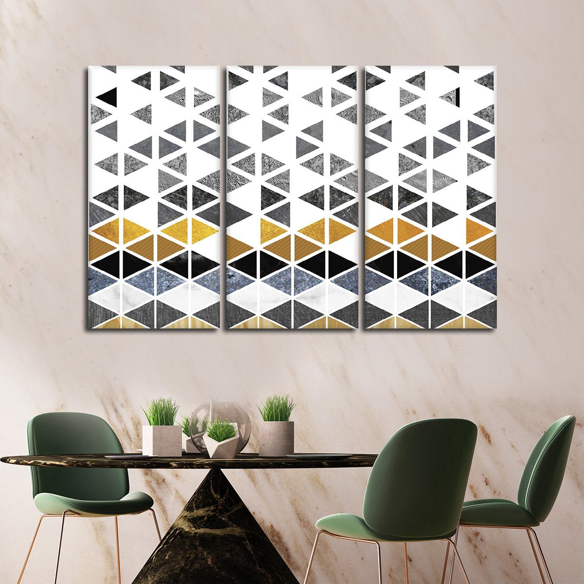 Triangle Geo Multi Panel Canvas Wall Art
