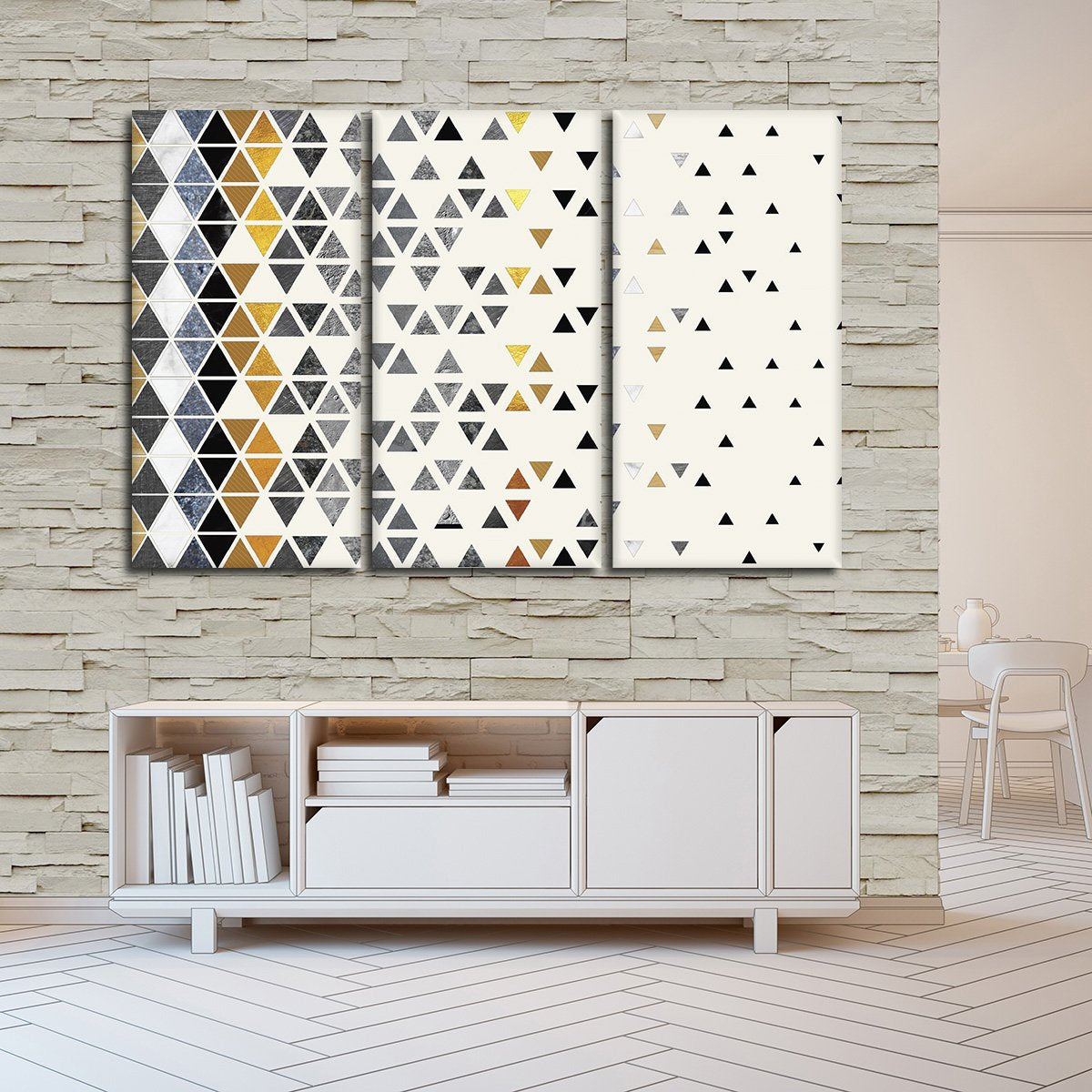 Triangle Madness Multi Panel Canvas Wall Art