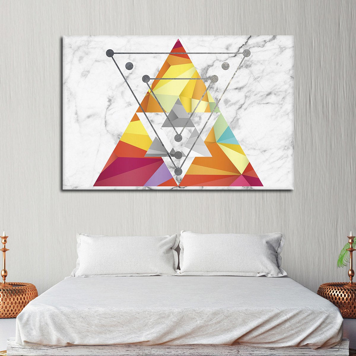 Triangular Color Multi Panel Canvas Wall Art