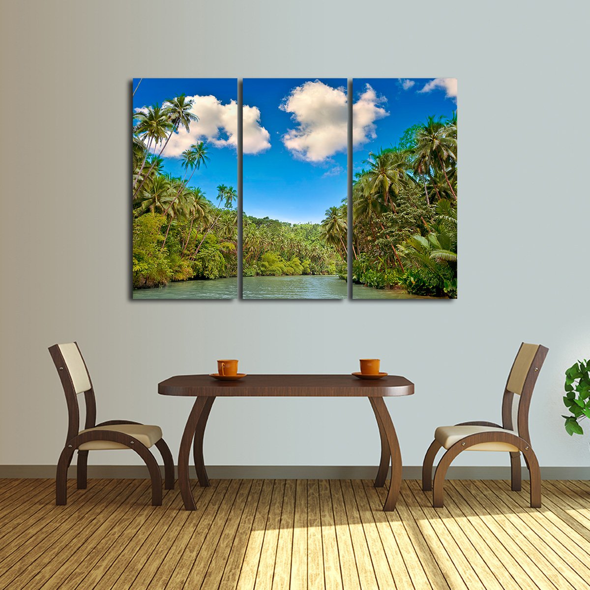 Tropical River Multi Panel Canvas Wall Art