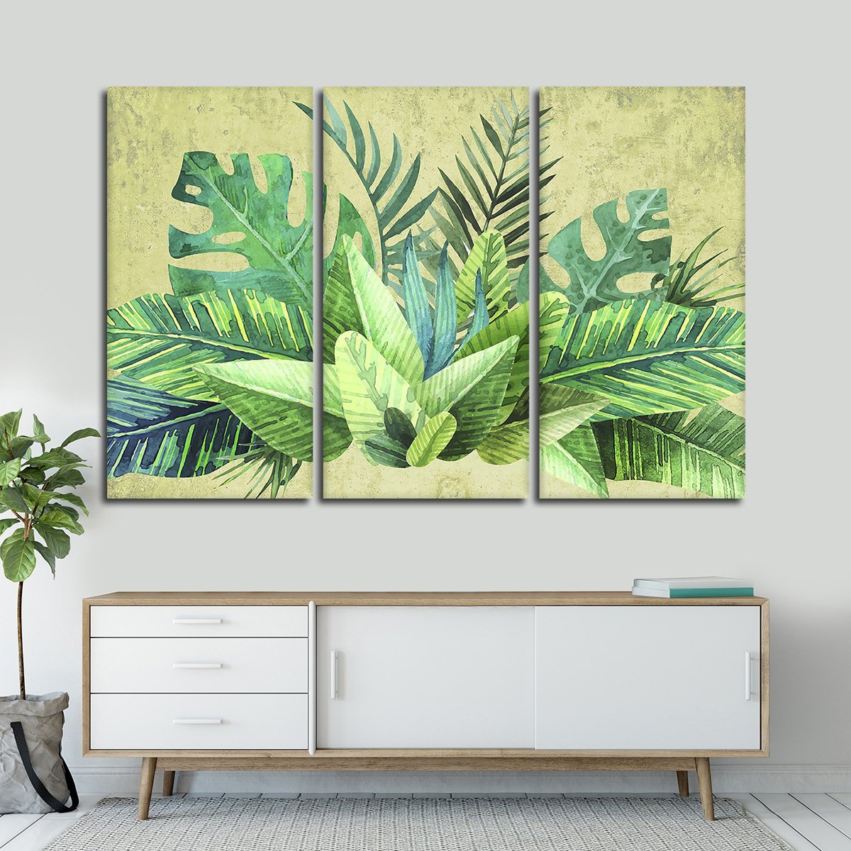 Tropical Greenery Multi Panel Canvas Wall Art