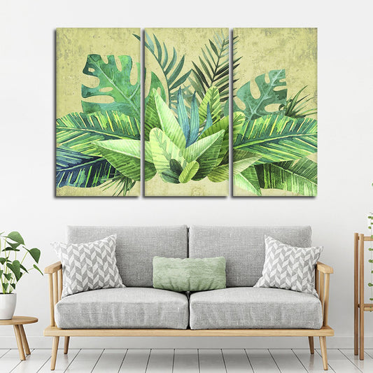 Tropical Greenery Multi Panel Canvas Wall Art