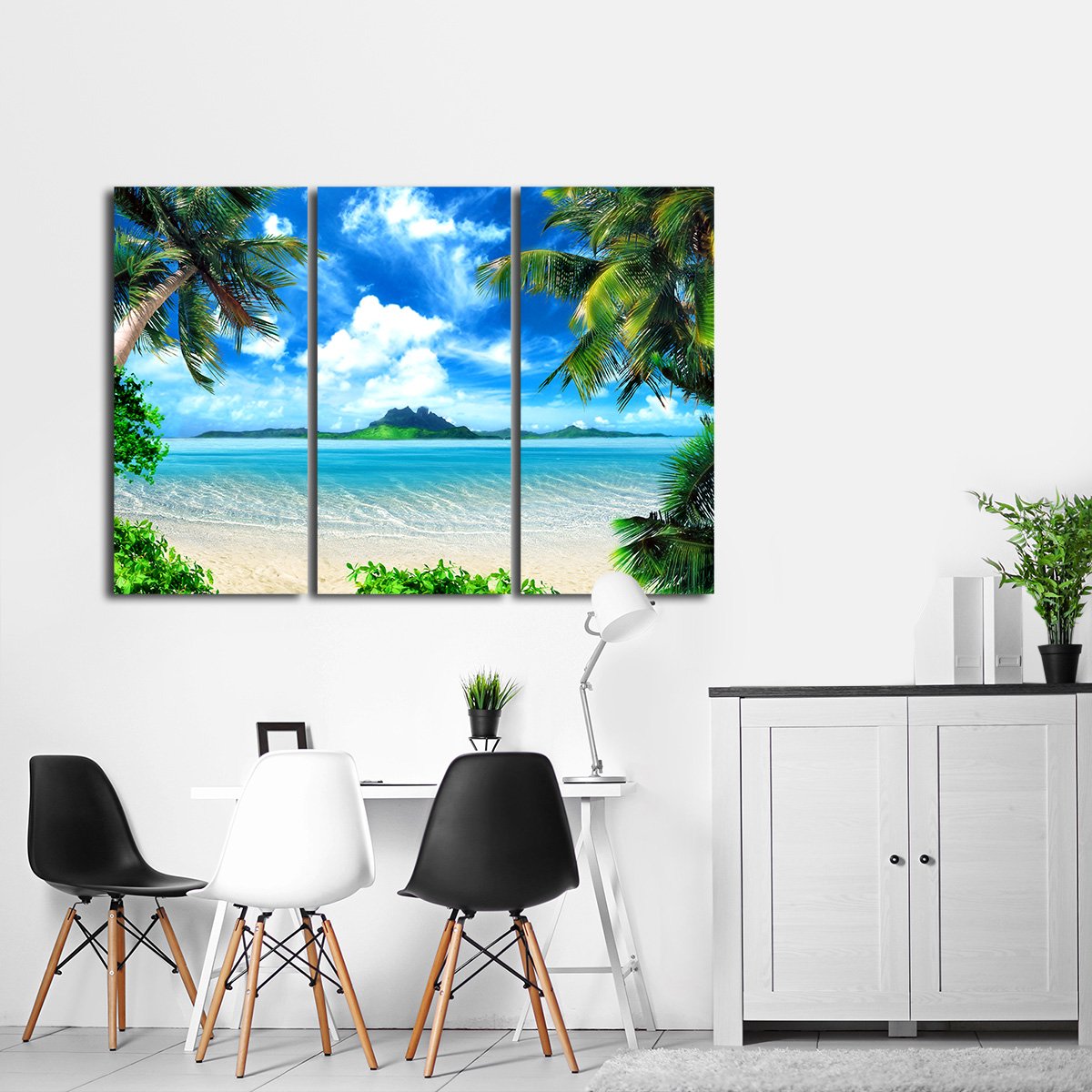 Tropical Island Multi Panel Canvas Wall Art