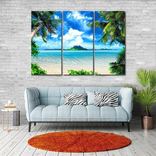 Tropical Island Multi Panel Canvas Wall Art