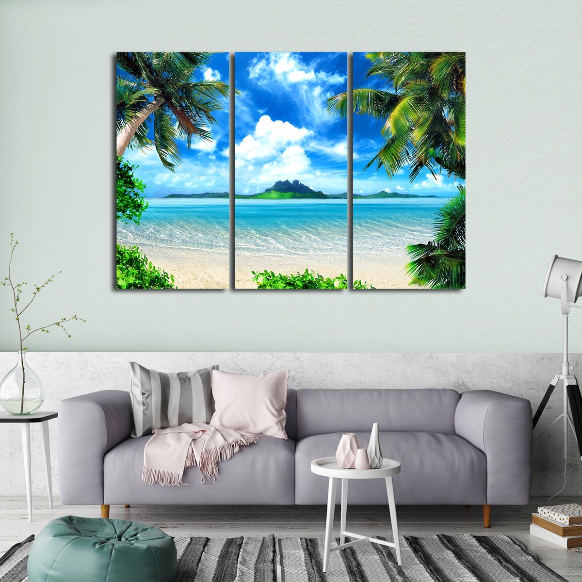 Tropical Island Multi Panel Canvas Wall Art