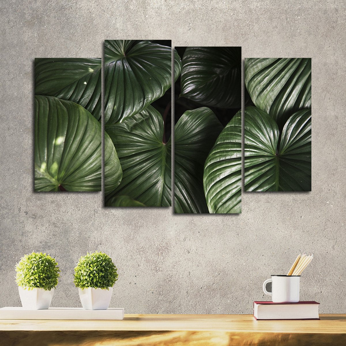 Tropical Leaves Multi Panel Canvas Wall Art