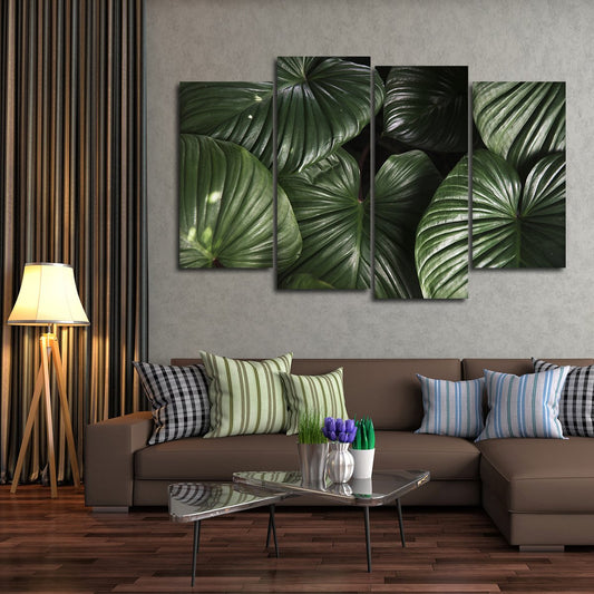 Tropical Leaves Multi Panel Canvas Wall Art